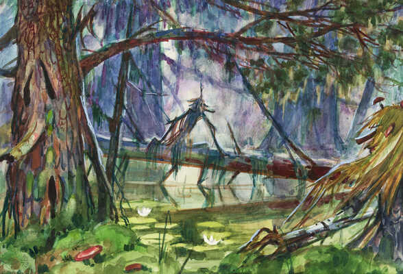 Шипиленко Александр Кузьмич. Лот из пяти эскизов декораций к спектаклю «Аленький цветочек» Московского драматического театра им. А.С. Пушкина